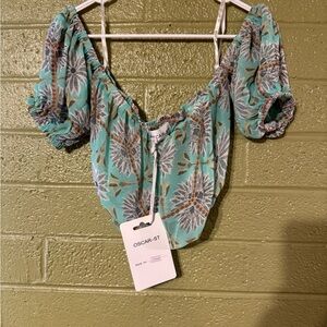 Floral Off-Shoulder Top - Green